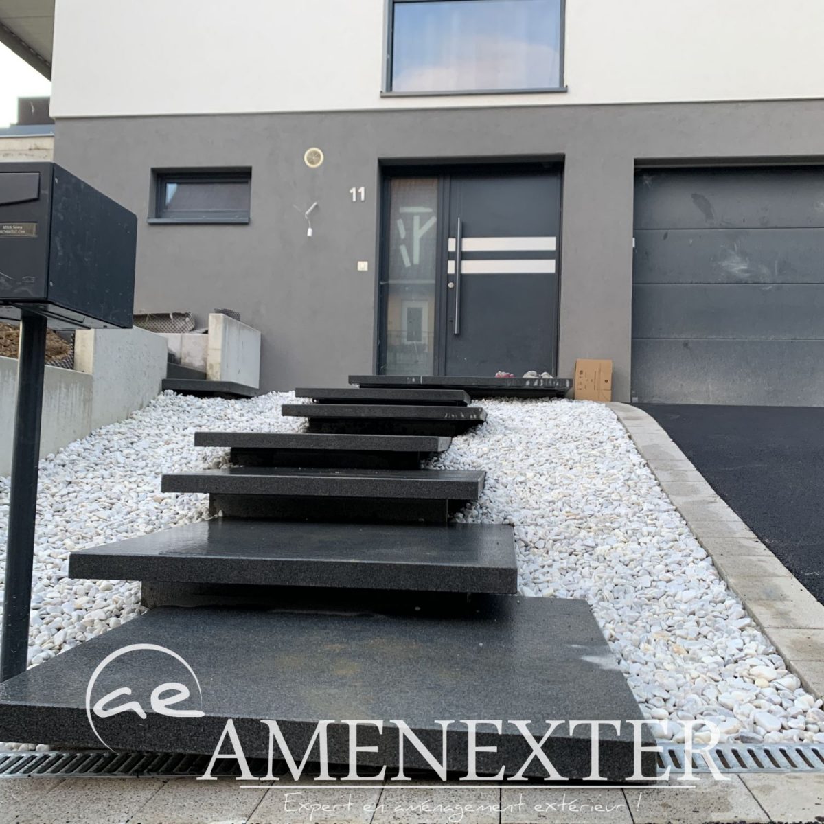 ESCALIER ALSACE MARCHE SUSPENDUE 1200X1200 | Amenexter Quel matériau choisir pour son escalier extérieur ? Wittenheim